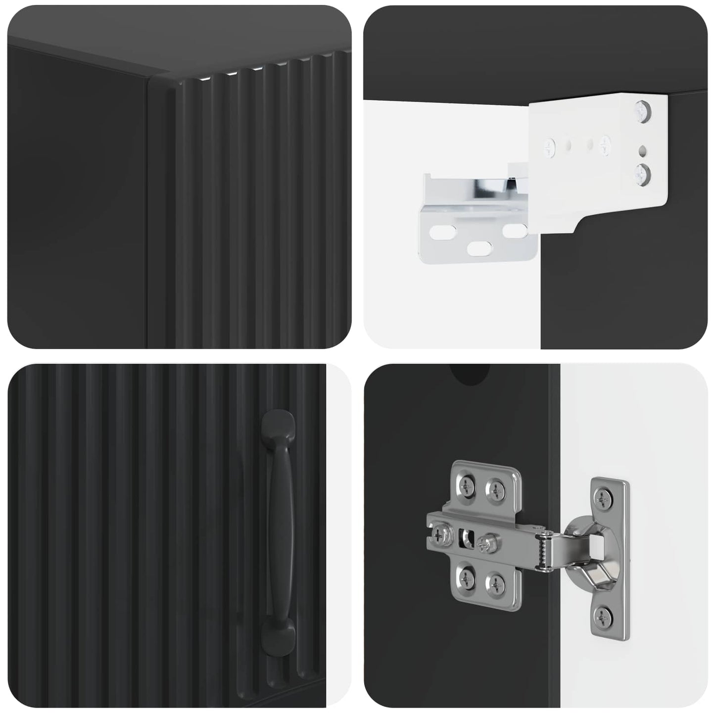 Bathroom Wall Cabinet HOORN Black 30 x 31 x 59 cm