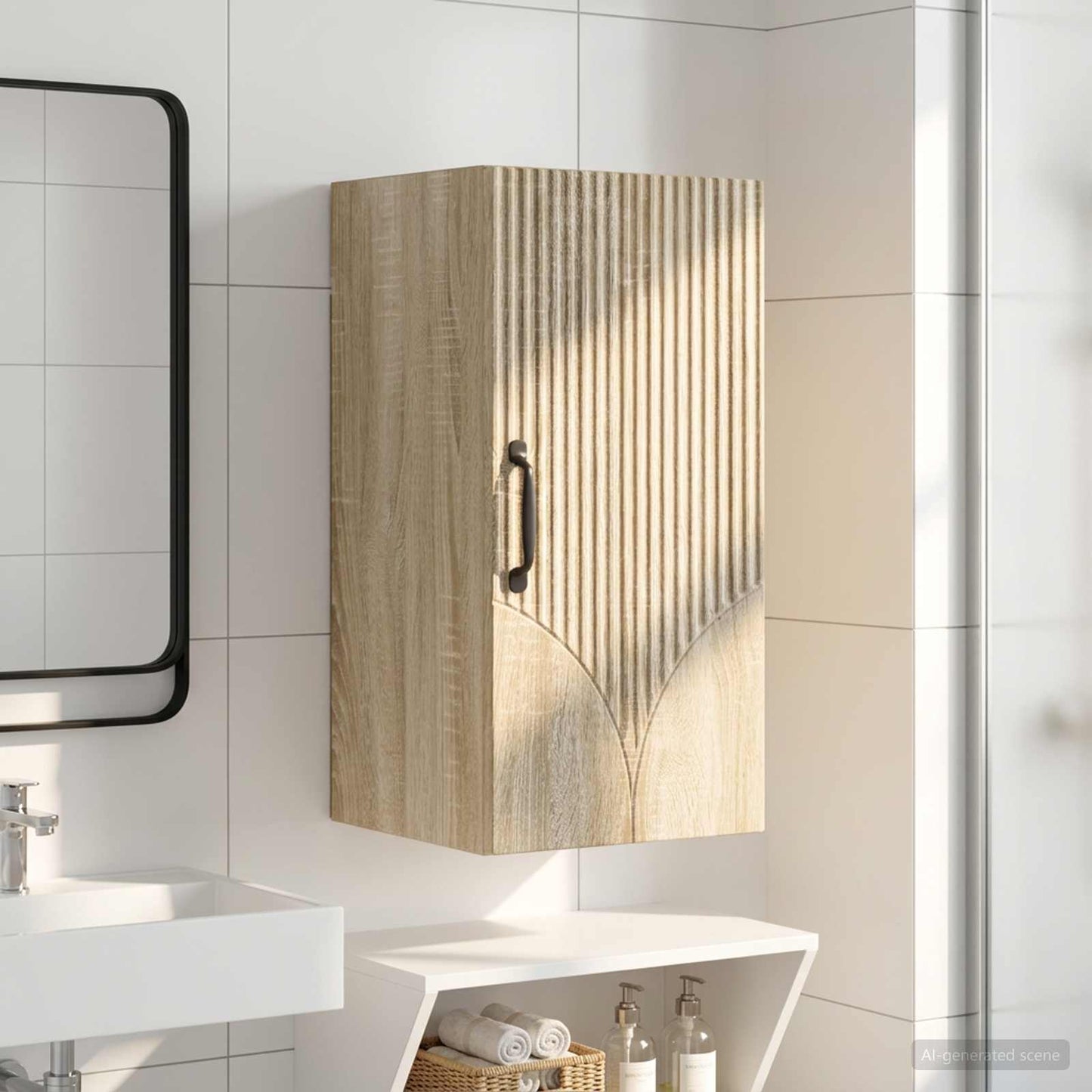Bathroom Wall Cabinet HOORN Sonoma Oak 30 x 31 x 59 cm