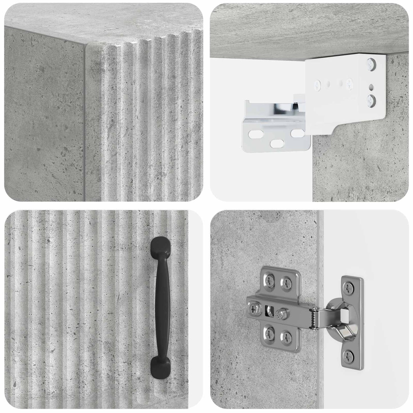Bathroom Wall Cabinet HOORN Concrete Grey 30 x 31 x 59 cm
