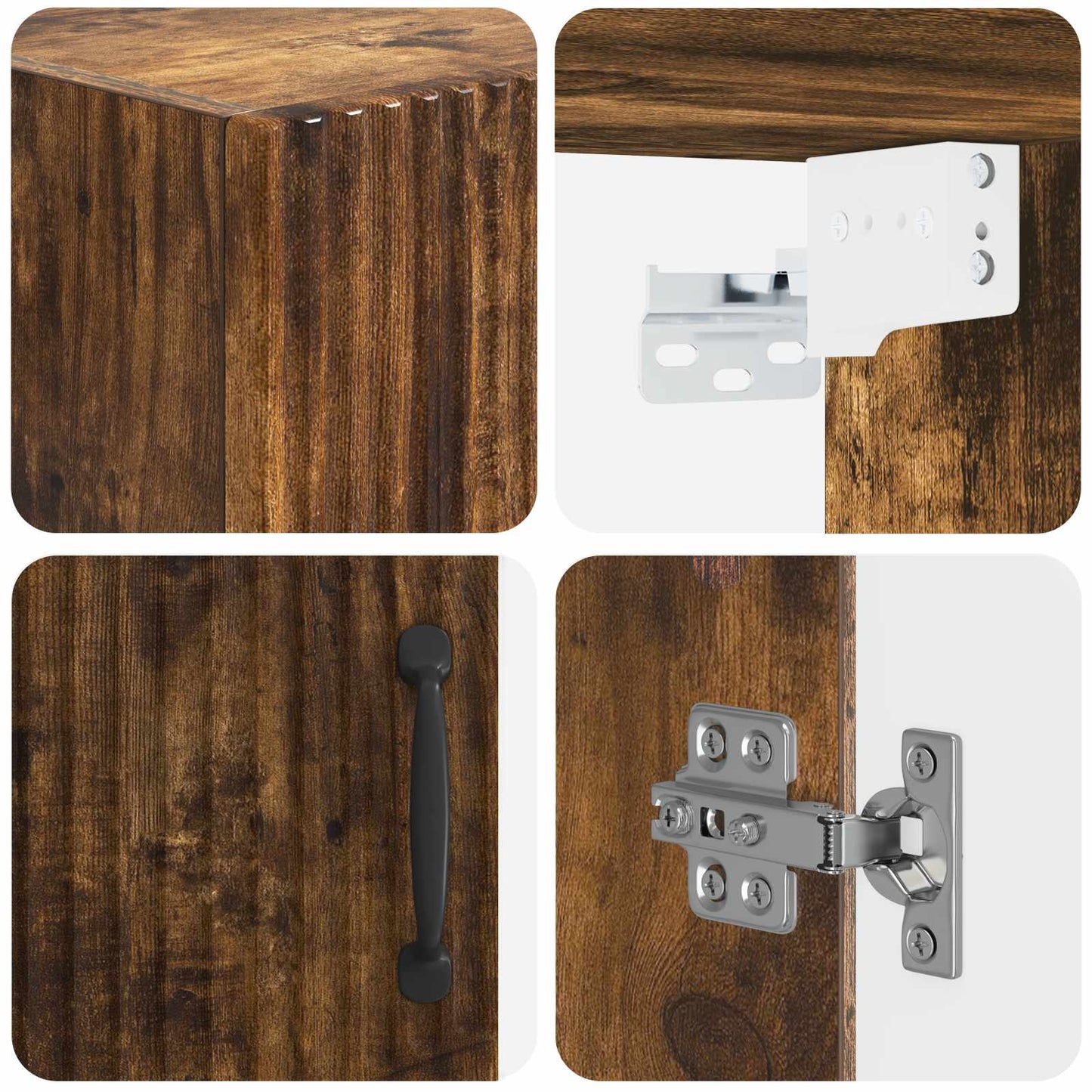 Bathroom Wall Cabinet HOORN Smoked Oak 30 x 31 x 59 cm