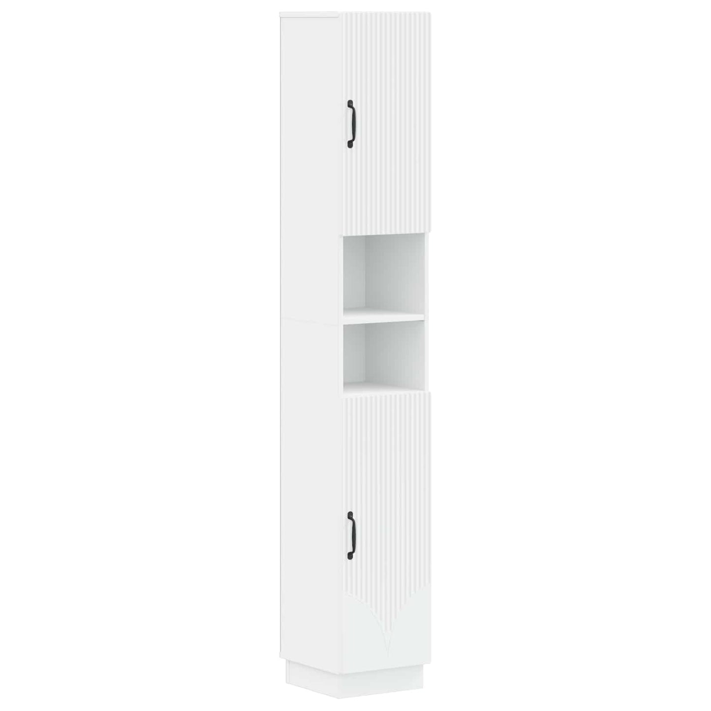 Bathroom Cabinet with Open Shelf HOORN White 30 x 31 x 187 cm