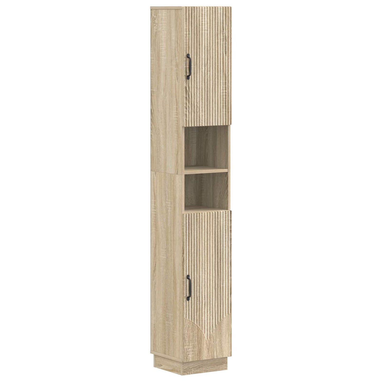 Bathroom Cabinet with Open Shelf HOORN Sonoma Oak