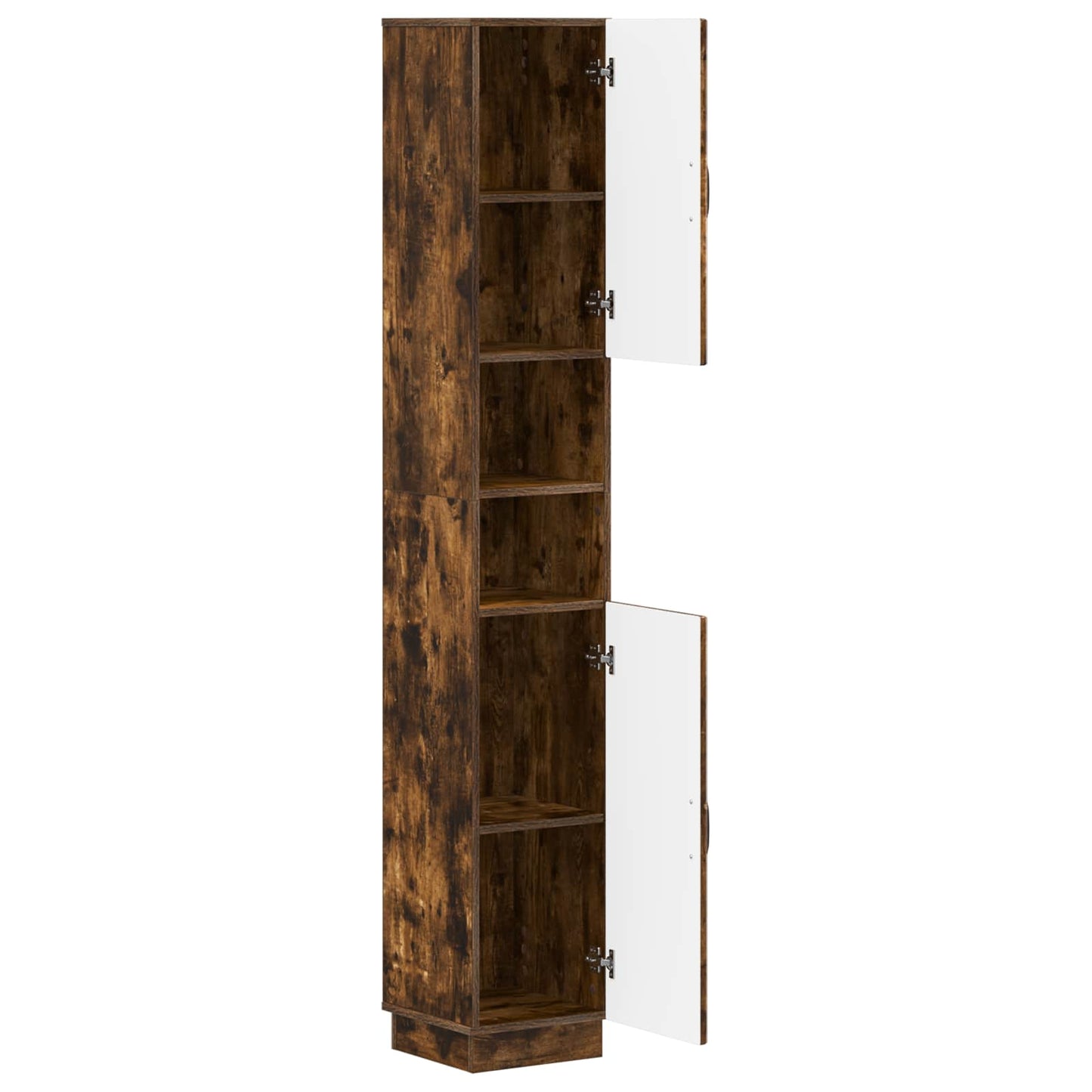 Bathroom Cabinet with Open Shelf HOORN Smoked Oak