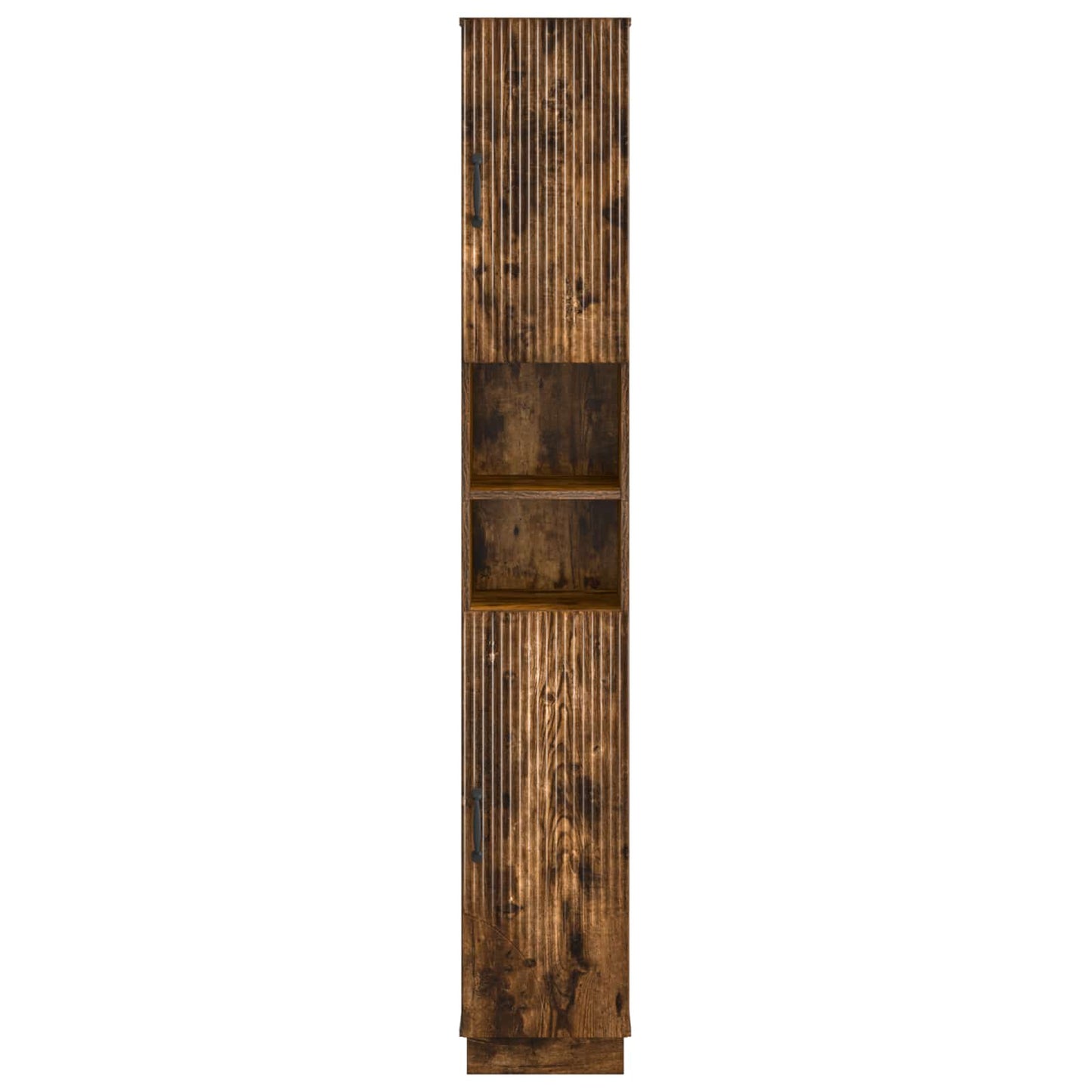 Bathroom Cabinet with Open Shelf HOORN Smoked Oak