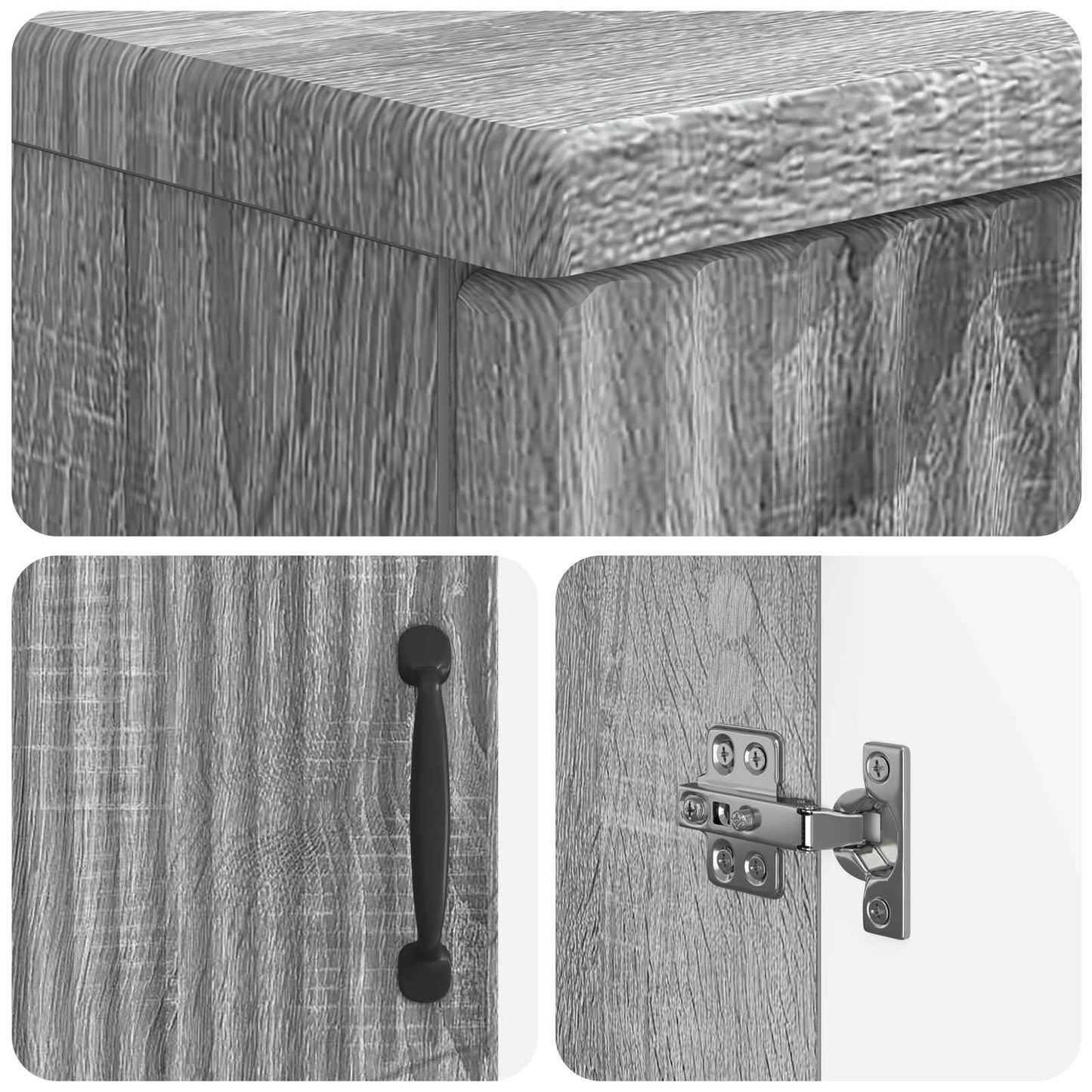 Bathroom Cabinet with Open Shelf HOORN Grey Sonoma