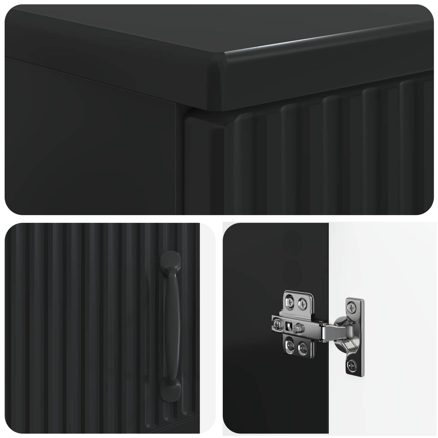 Bathroom Storage Cainet HOORN Black 30 x 31 x 77 cm