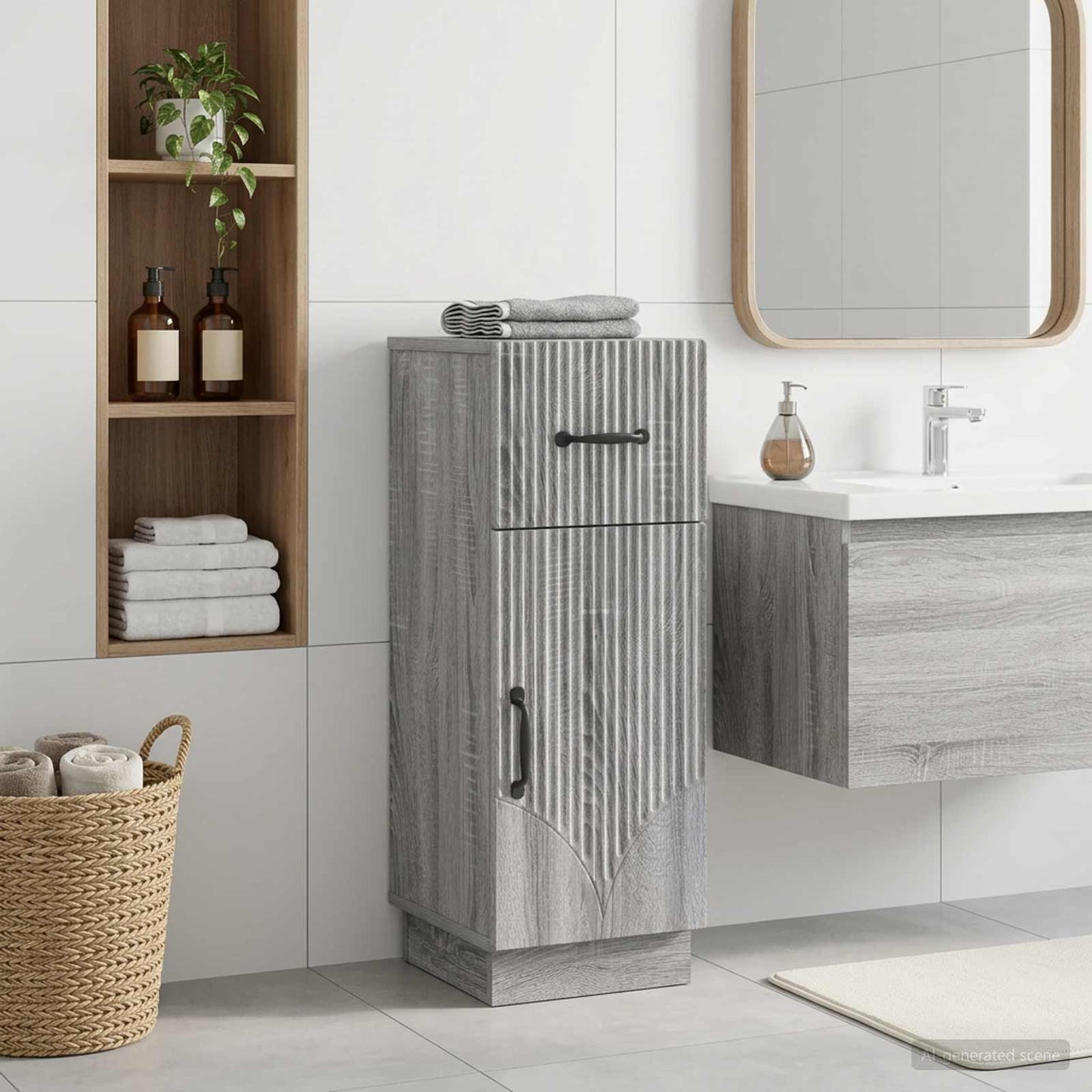 Bathroom Storage Cainet HOORN Grey Sonoma 30 x 31 x 77 cm