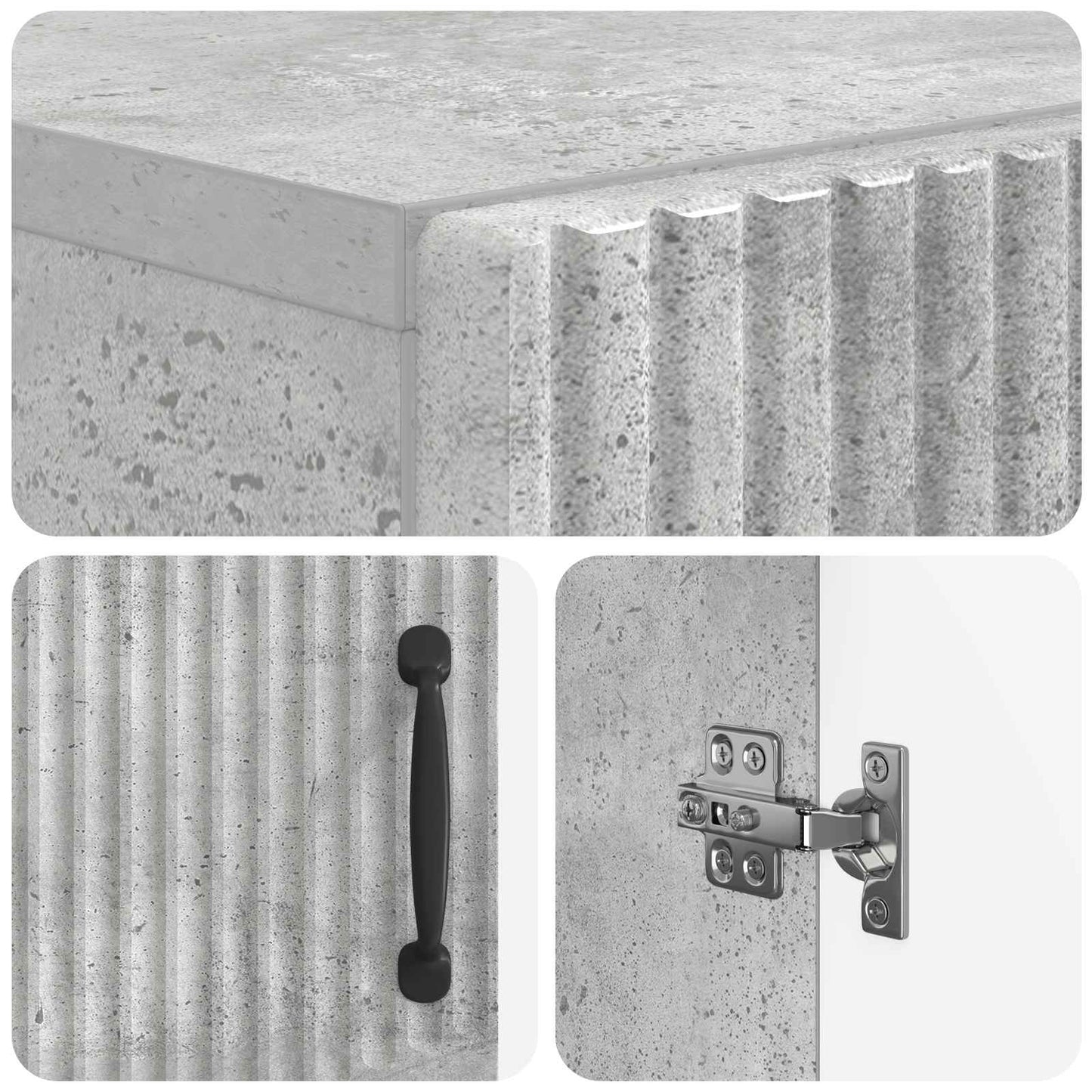 Bathroom Storage Cainet HOORN Concrete Grey 59.5 x 31 x 77 cm