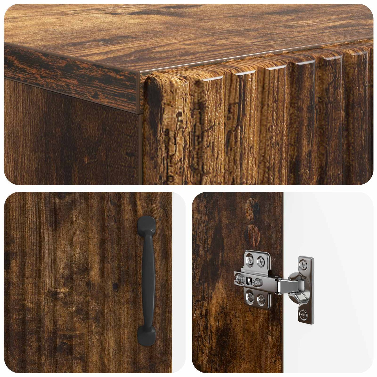 Bathroom Storage Cainet HOORN Smoked Oak 59.5 x 31 x 77 cm