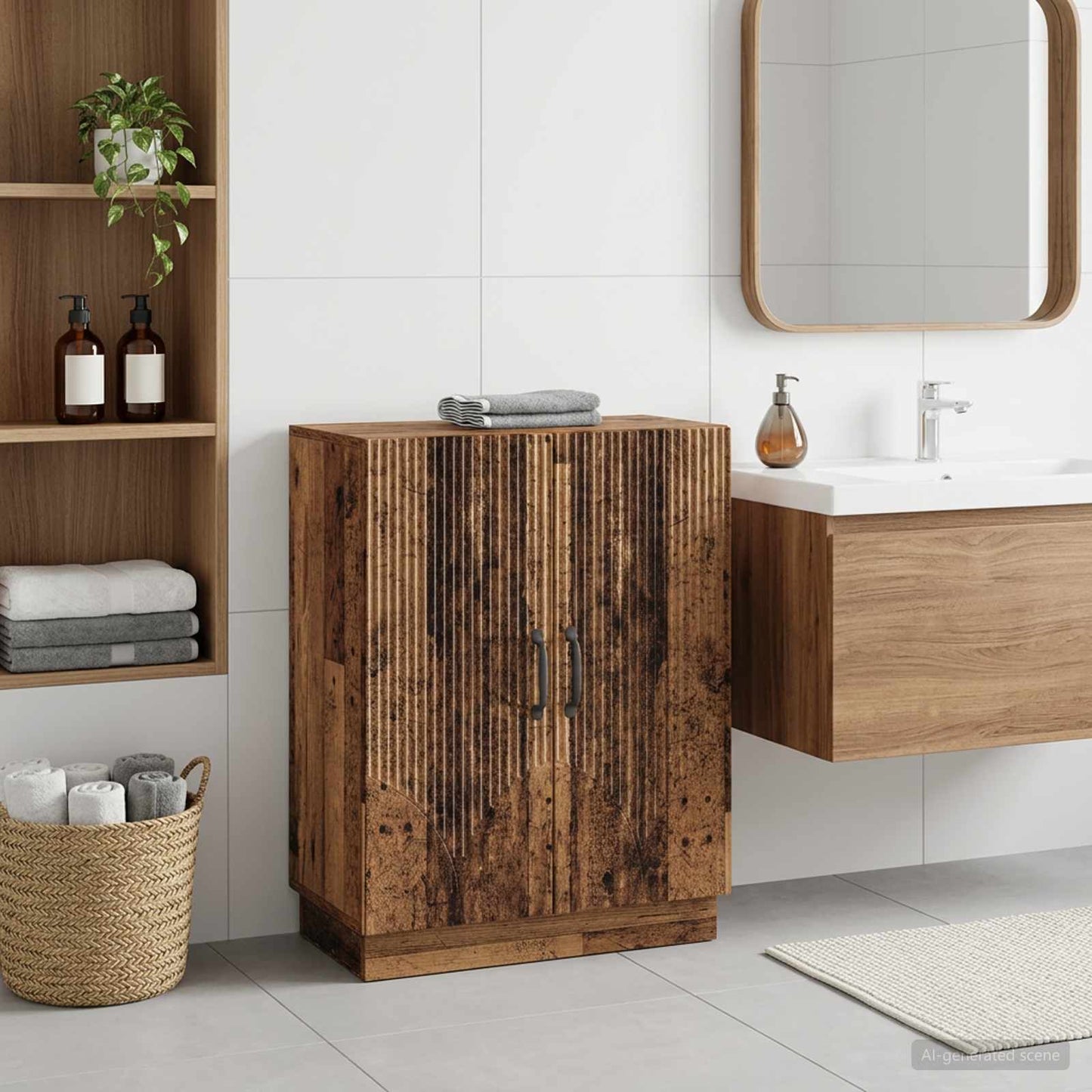 Bathroom Storage Cainet HOORN Old Wood 59.5 x 31 x 77 cm