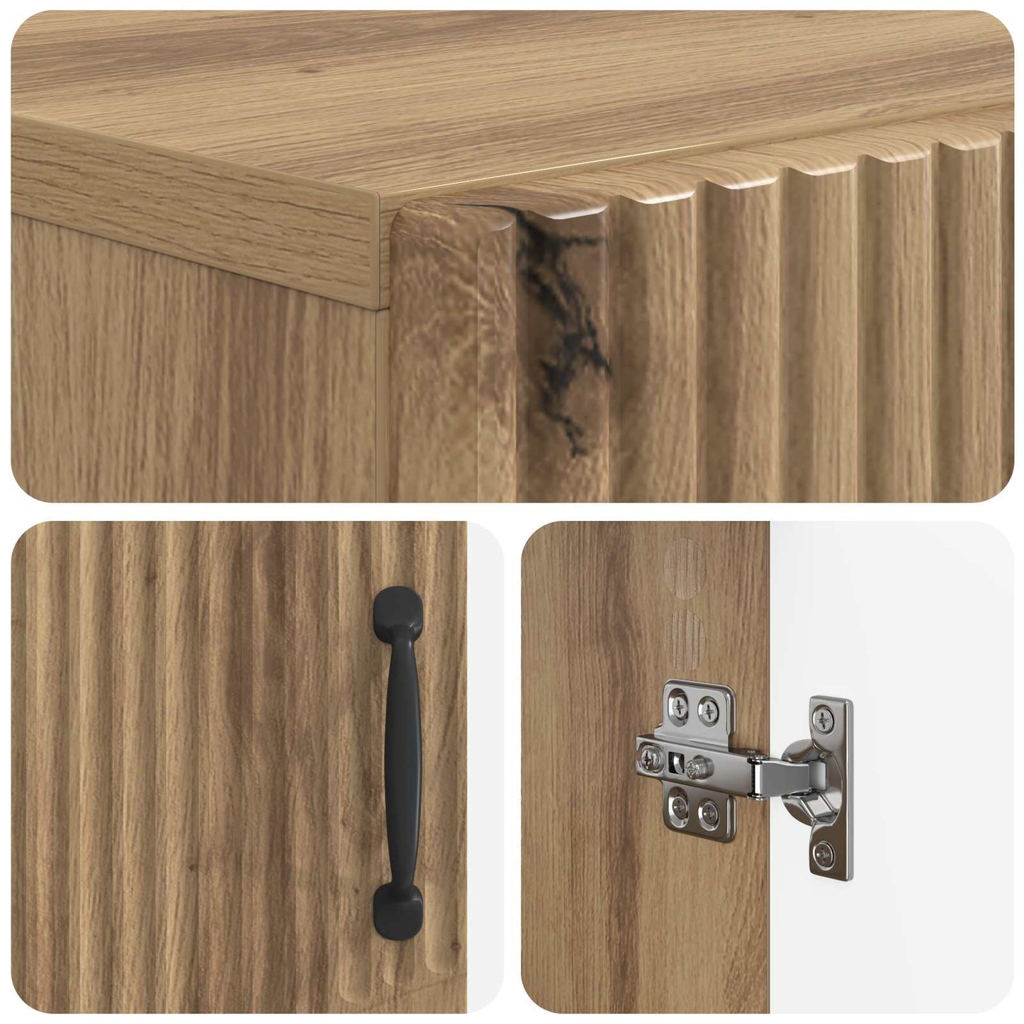 Bathroom Storage Cainet HOORN Artisan Oak 59.5 x 31 x 77 cm