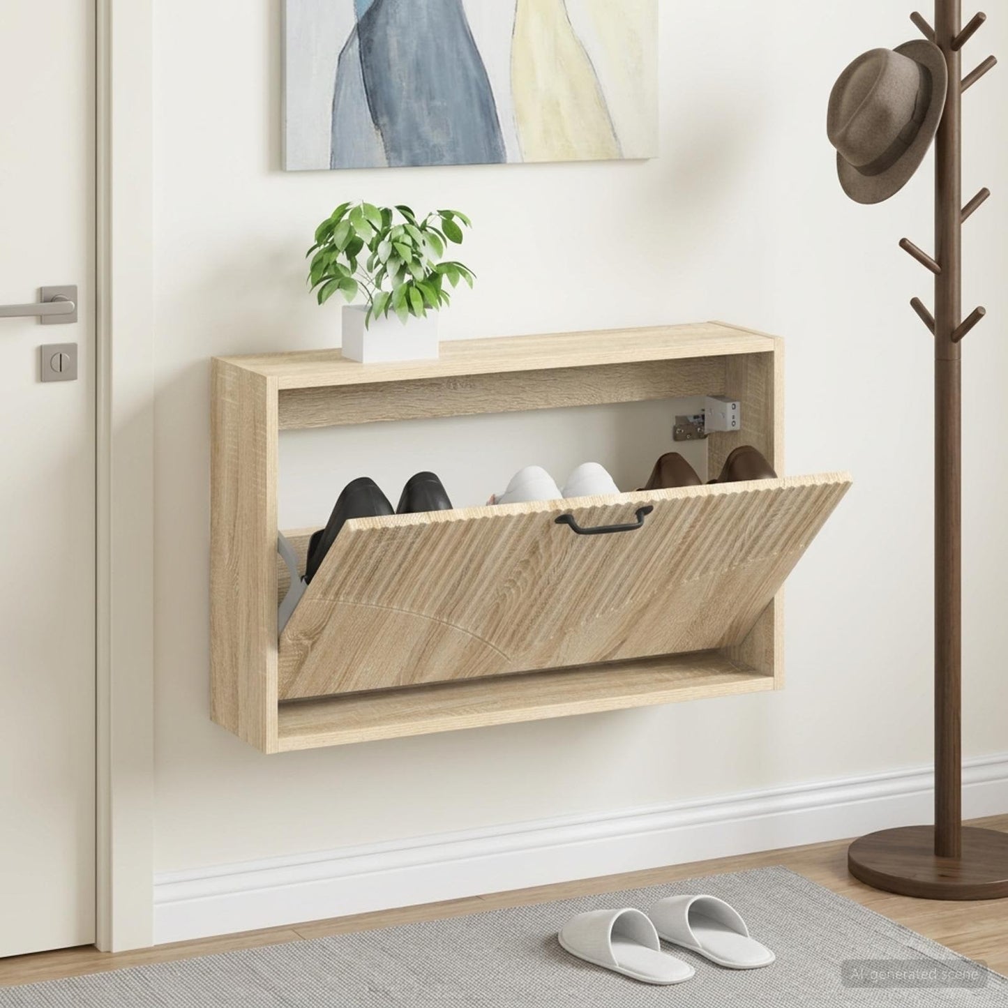 Wall-Mounted Shoe Cabinet HOORN 71 x 17 x 43 cm Engineered Wood