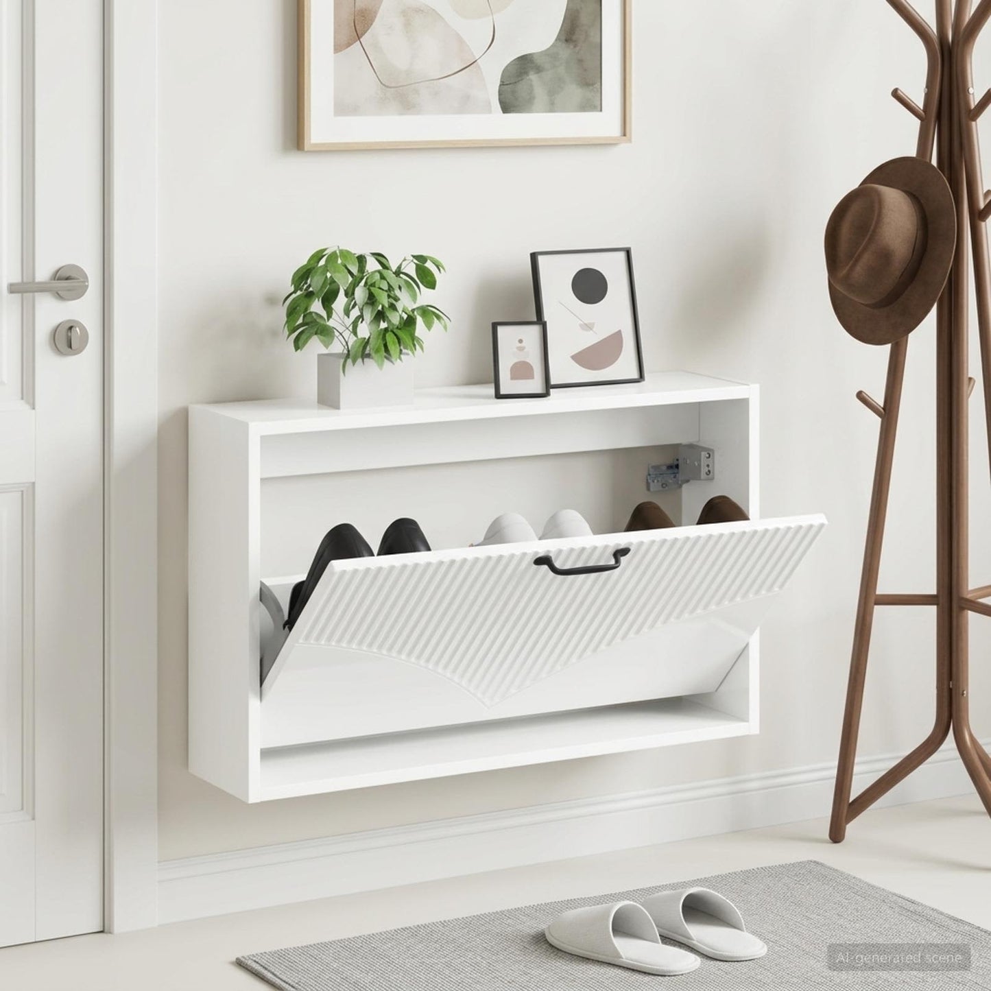 Wall-Mounted Shoe Cabinet HOORN 71 x 17 x 43 cm Engineered Wood