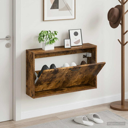Wall-Mounted Shoe Cabinet HOORN 71 x 17 x 43 cm Engineered Wood