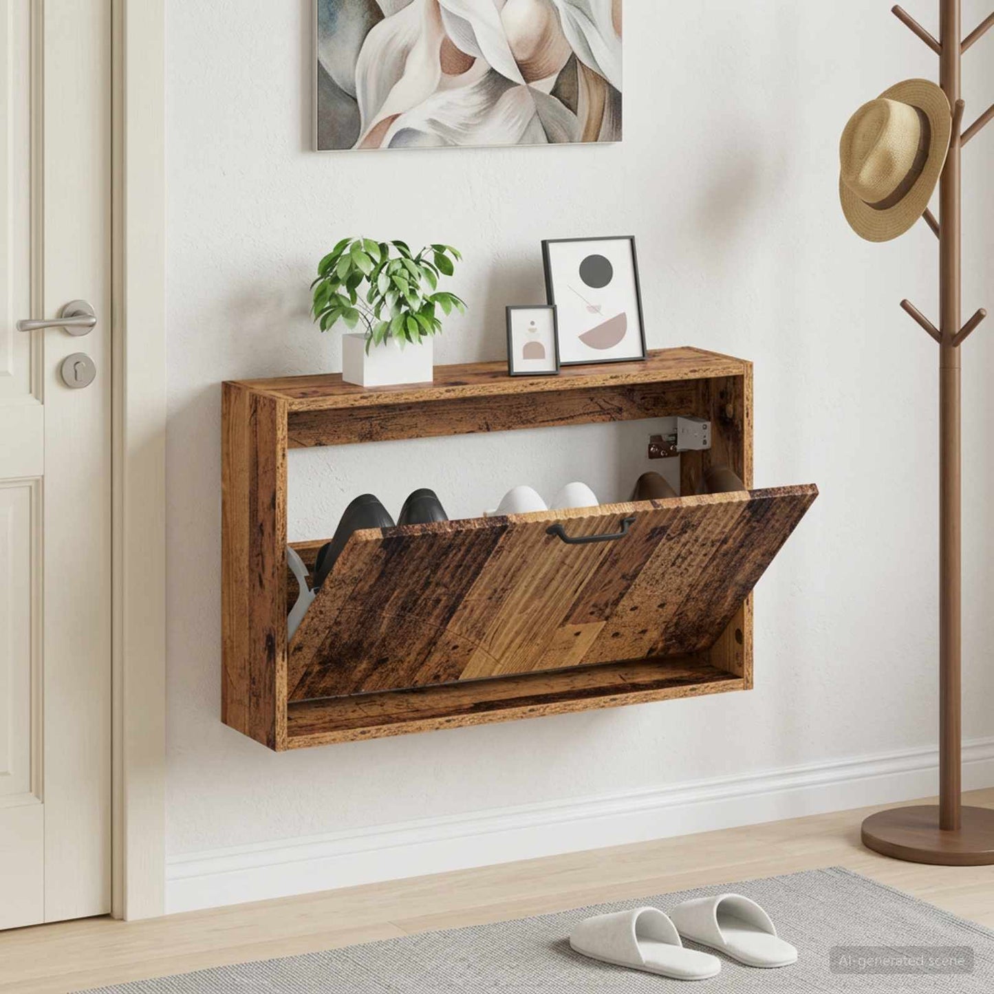 Wall-Mounted Shoe Cabinet HOORN 71 x 17 x 43 cm Engineered Wood