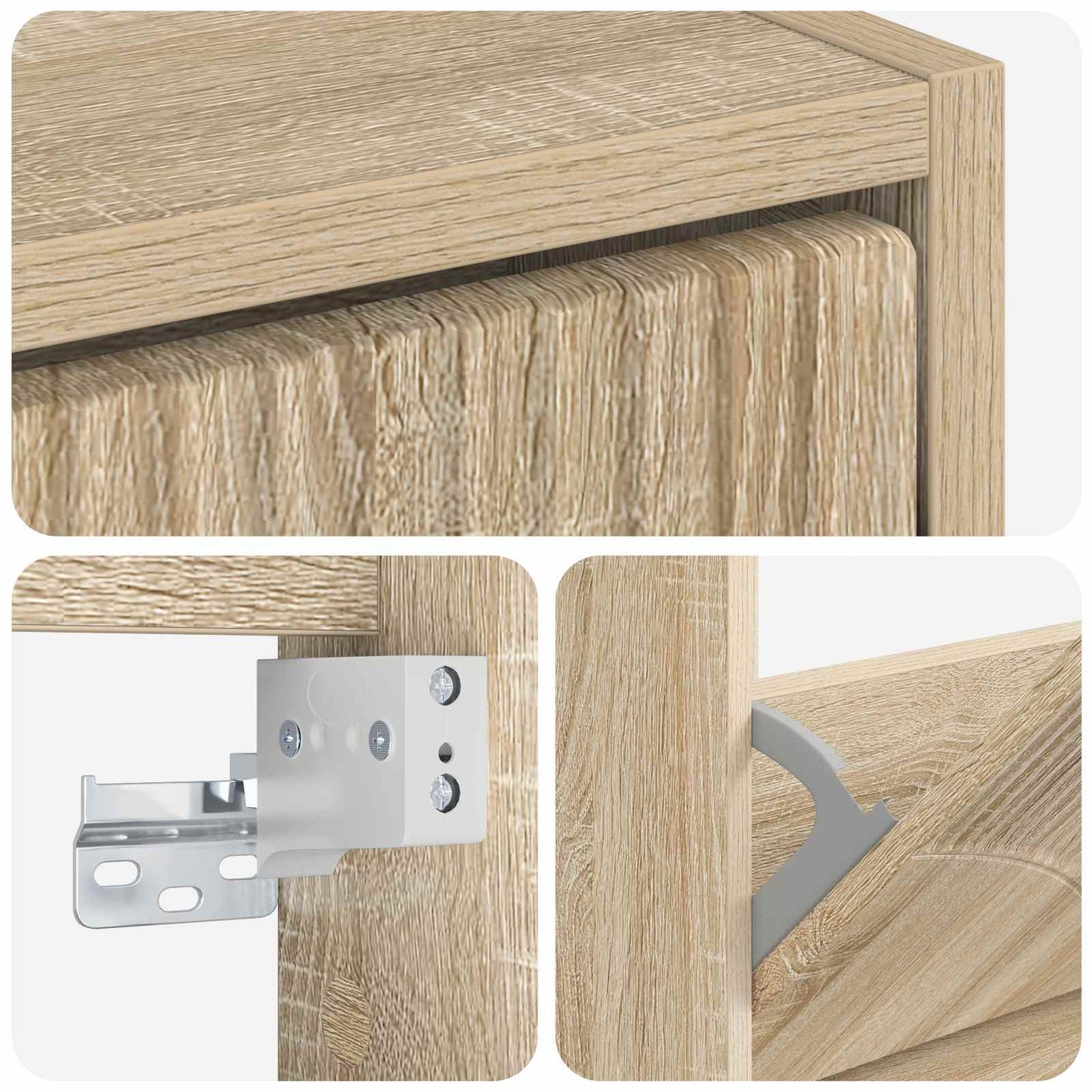 Wall-Mounted Shoe Cabinet HOORN 71 x 17 x 86 cm Engineered Wood