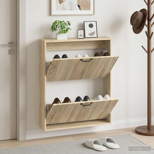 Wall-Mounted Shoe Cabinet HOORN 71 x 17 x 86 cm Engineered Wood