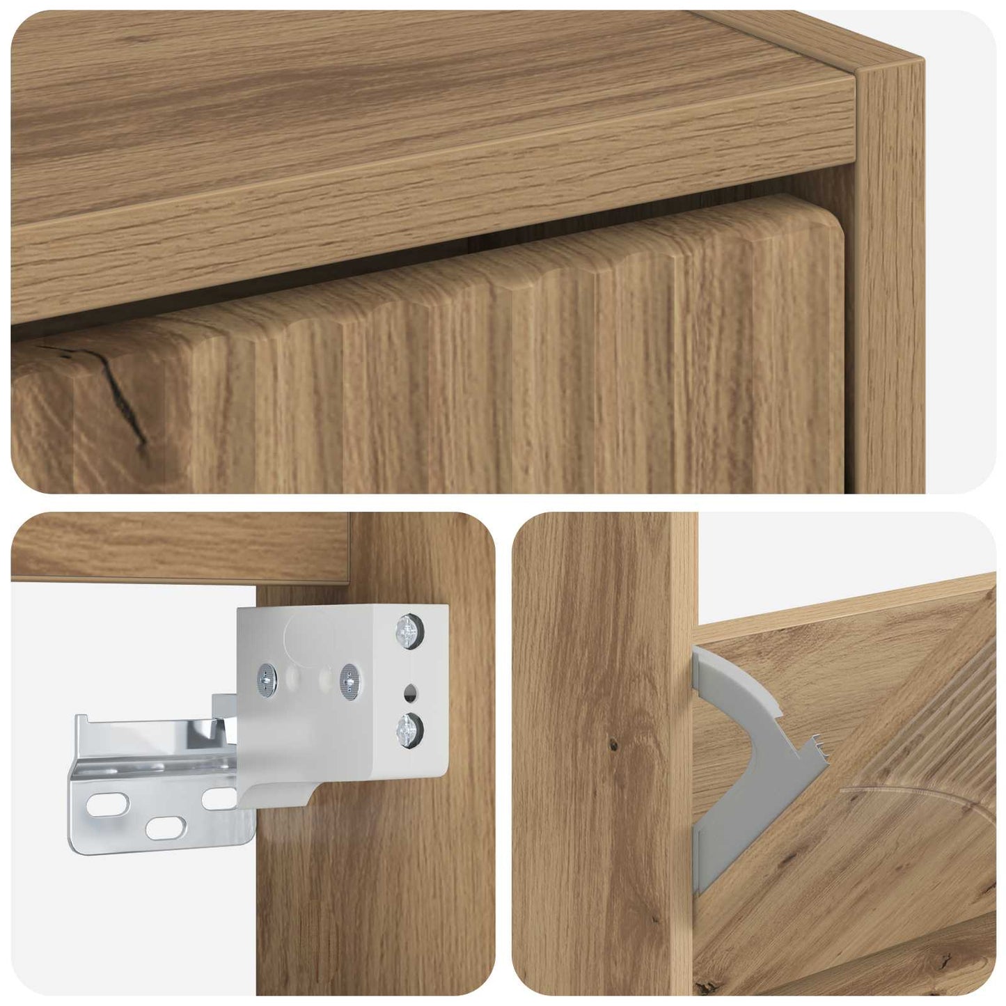 Wall-Mounted Shoe Cabinet HOORN 71 x 17 x 86 cm Engineered Wood