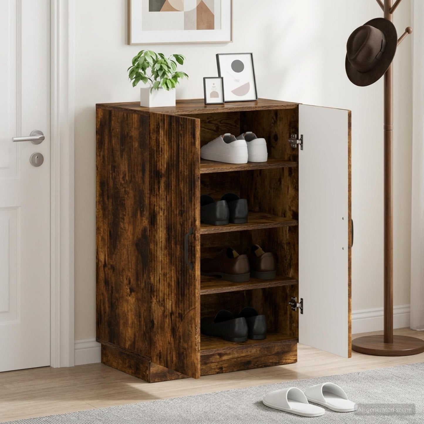 Shoe Cabinet HOORN 59.5 x 39.5 x 87 cm Engineered Wood