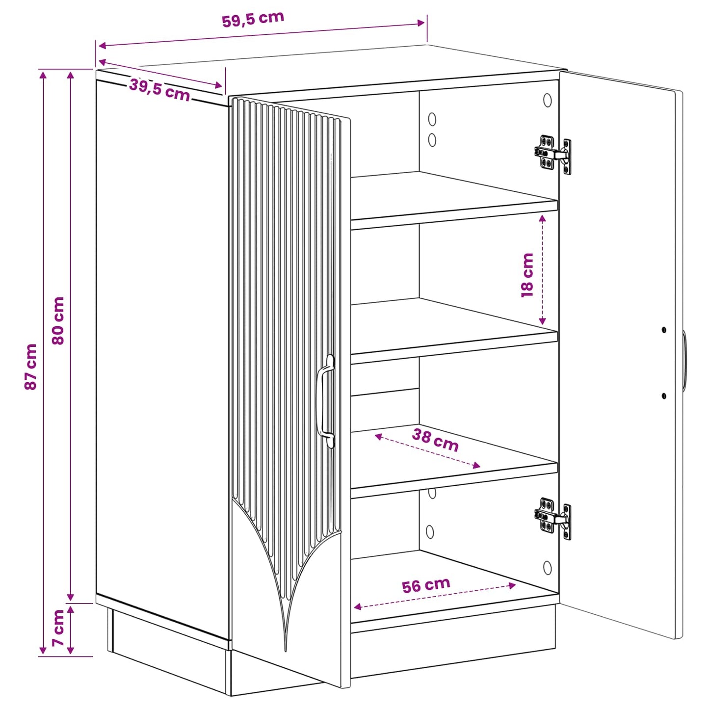Shoe Cabinet HOORN 59.5 x 39.5 x 87 cm Engineered Wood