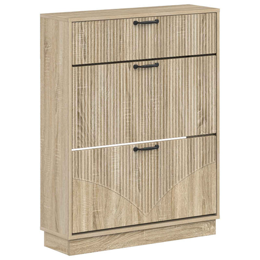 Shoe Cabinet HOORN 78 x 24 x 100 cm Engineered Wood Sonoma Oak