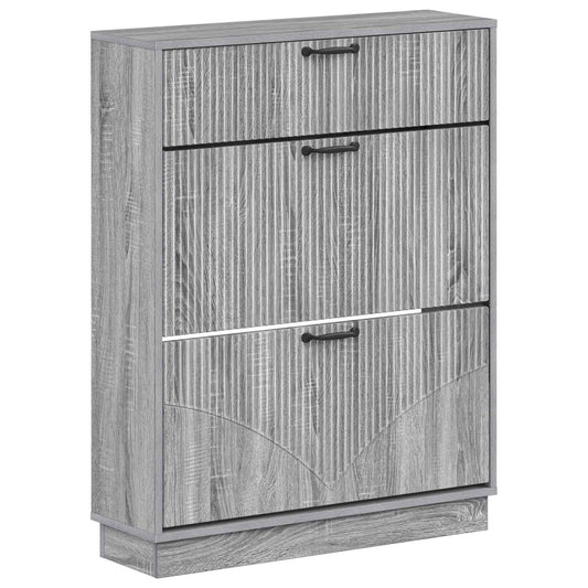 Shoe Cabinet HOORN 78 x 24 x 100 cm Engineered Wood Grey Sonoma