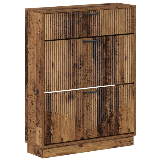 Shoe Cabinet HOORN 78 x 24 x 100 cm Engineered Wood Old Wood