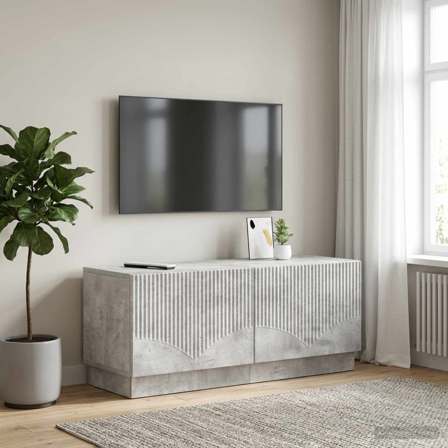 TV Cabinet Concrete Grey Engineered Wood