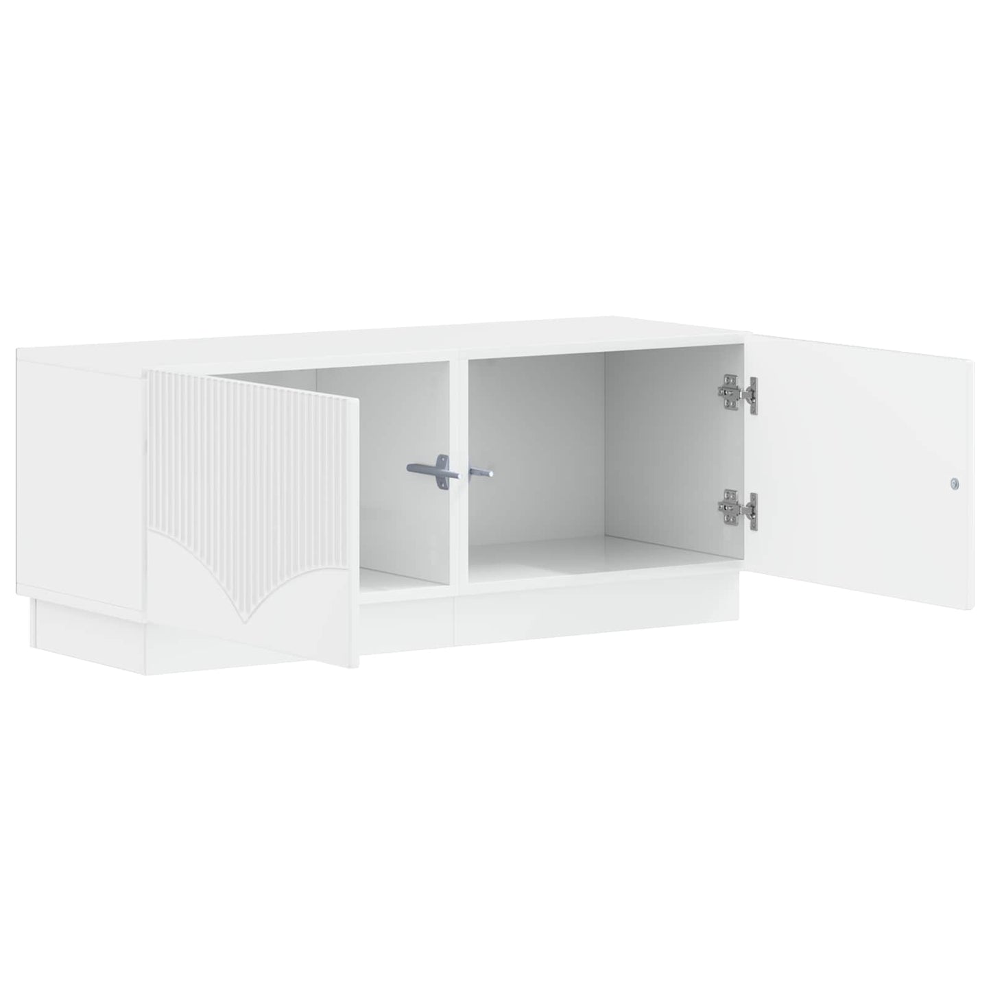 TV Cabinet High Gloss White Engineered Wood