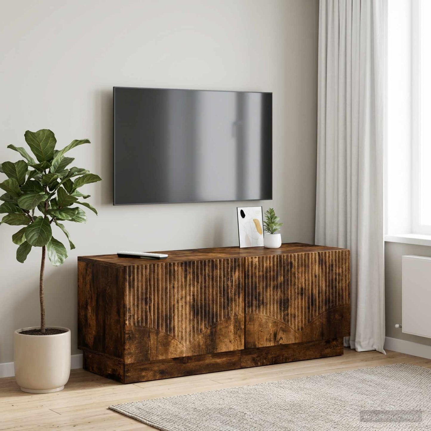 TV Cabinet Smoked Oak Engineered Wood