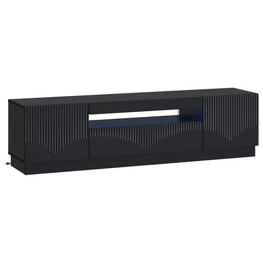 LED TV Cabinet Black Engineered Wood