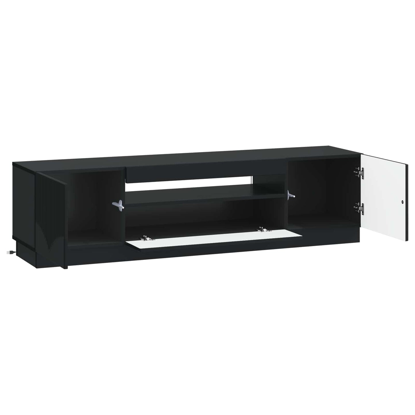 LED TV Cabinet Black Engineered Wood