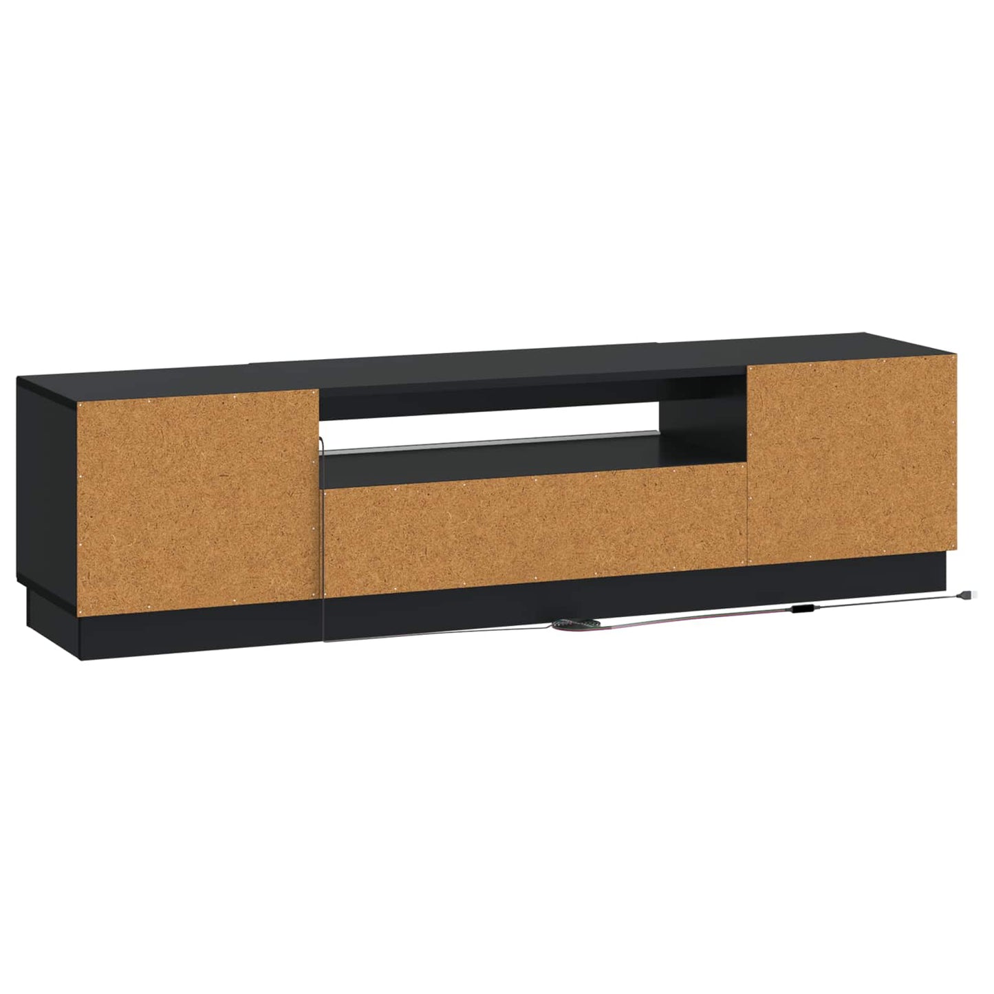 LED TV Cabinet Black Engineered Wood