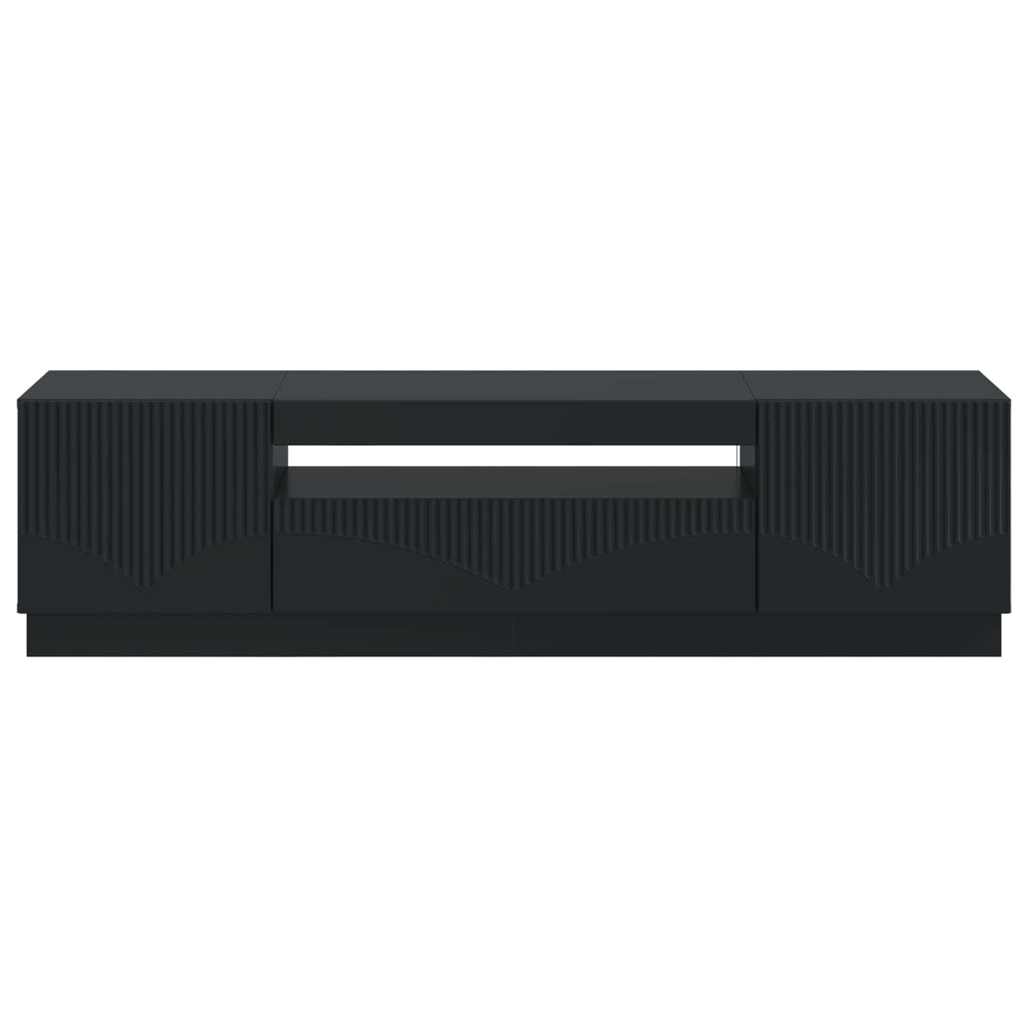 LED TV Cabinet Black Engineered Wood