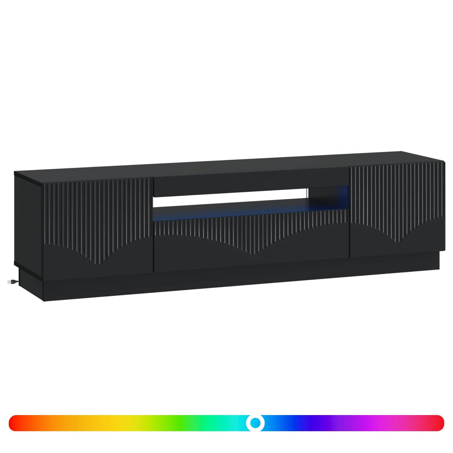 LED TV Cabinet Black Engineered Wood