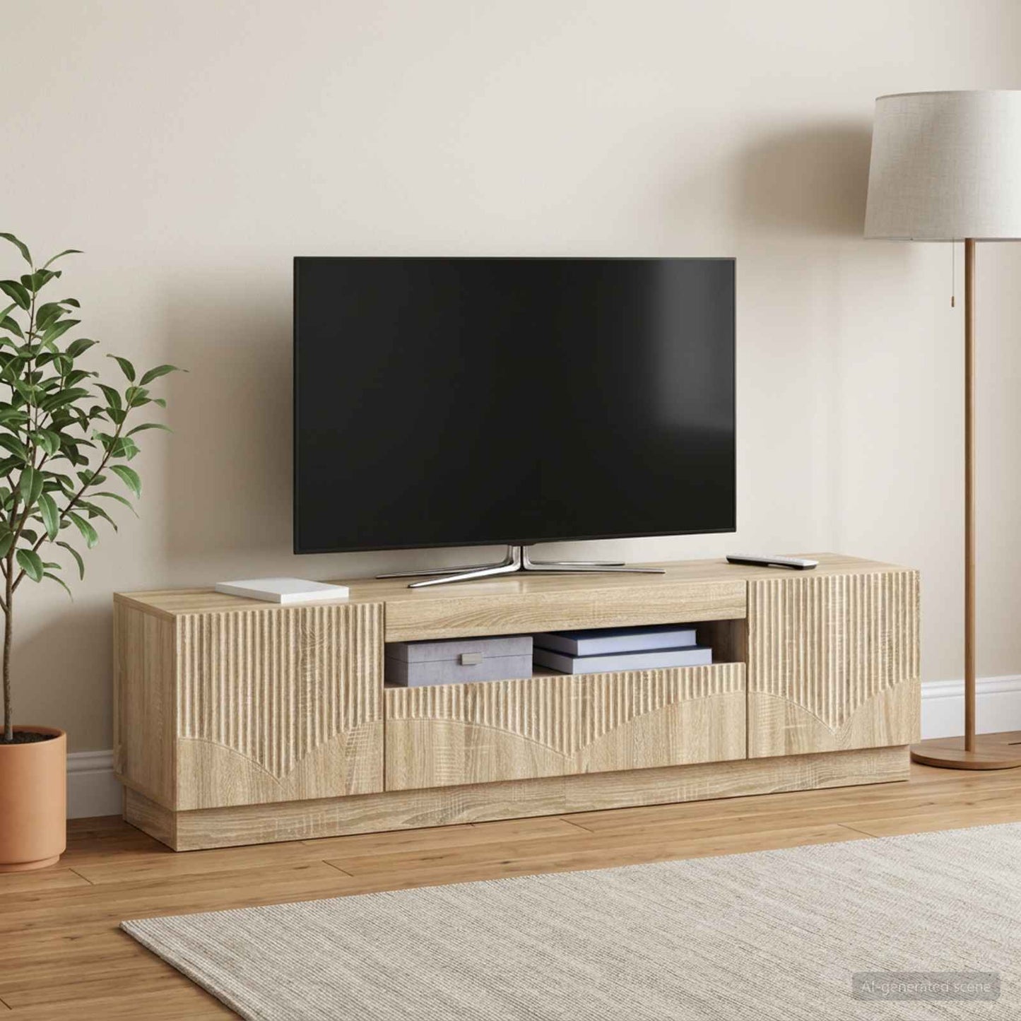 LED TV Cabinet Sonoma Oak Engineered Wood