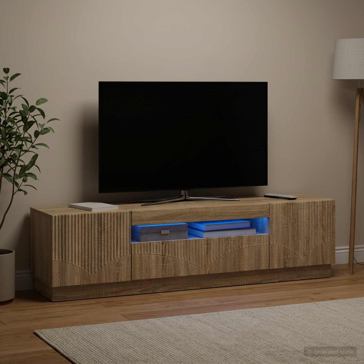 LED TV Cabinet Sonoma Oak Engineered Wood