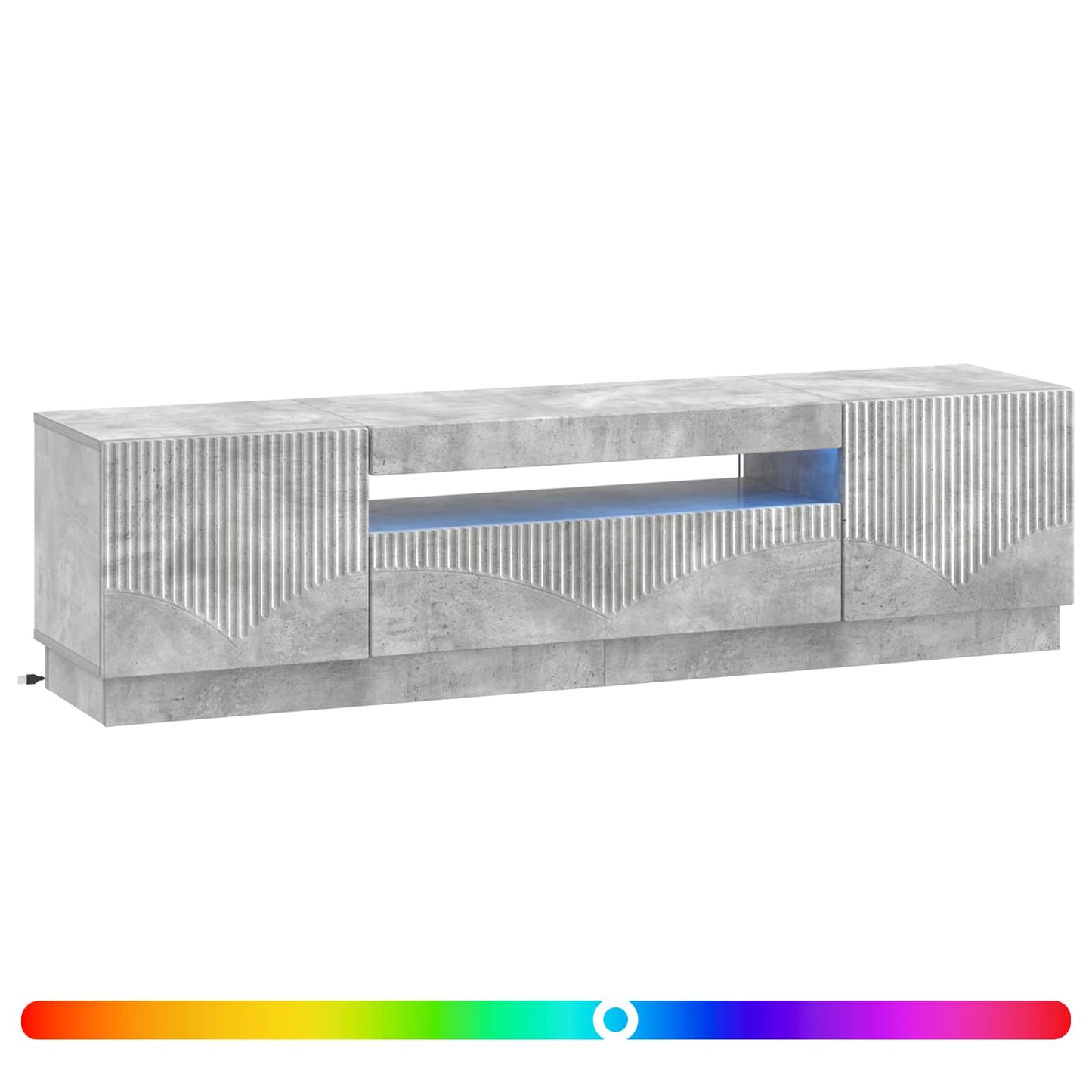 LED TV Cabinet Concrete Grey Engineered Wood