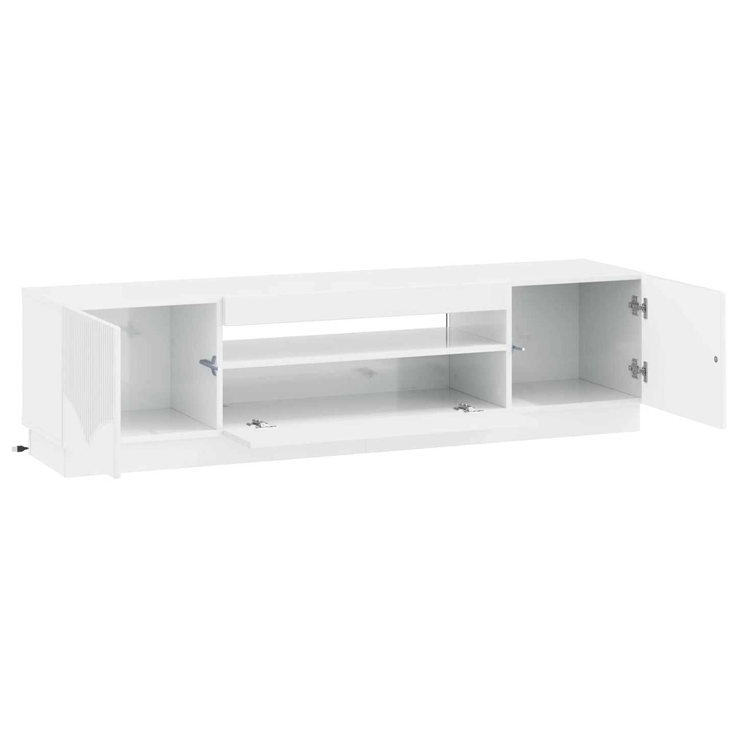 LED TV Cabinet High Gloss White Engineered Wood