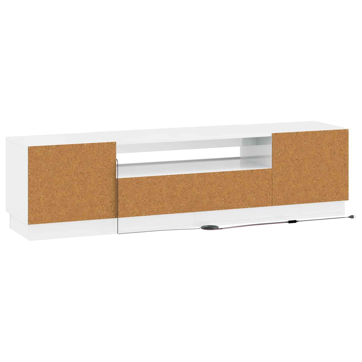 LED TV Cabinet High Gloss White Engineered Wood