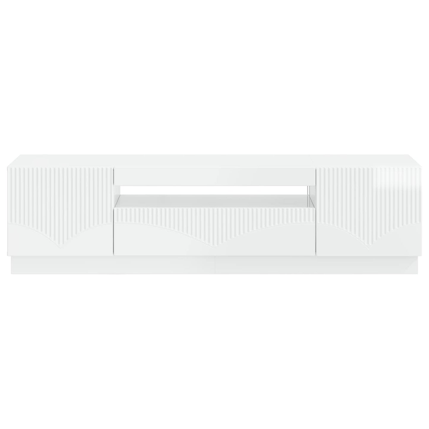 LED TV Cabinet High Gloss White Engineered Wood