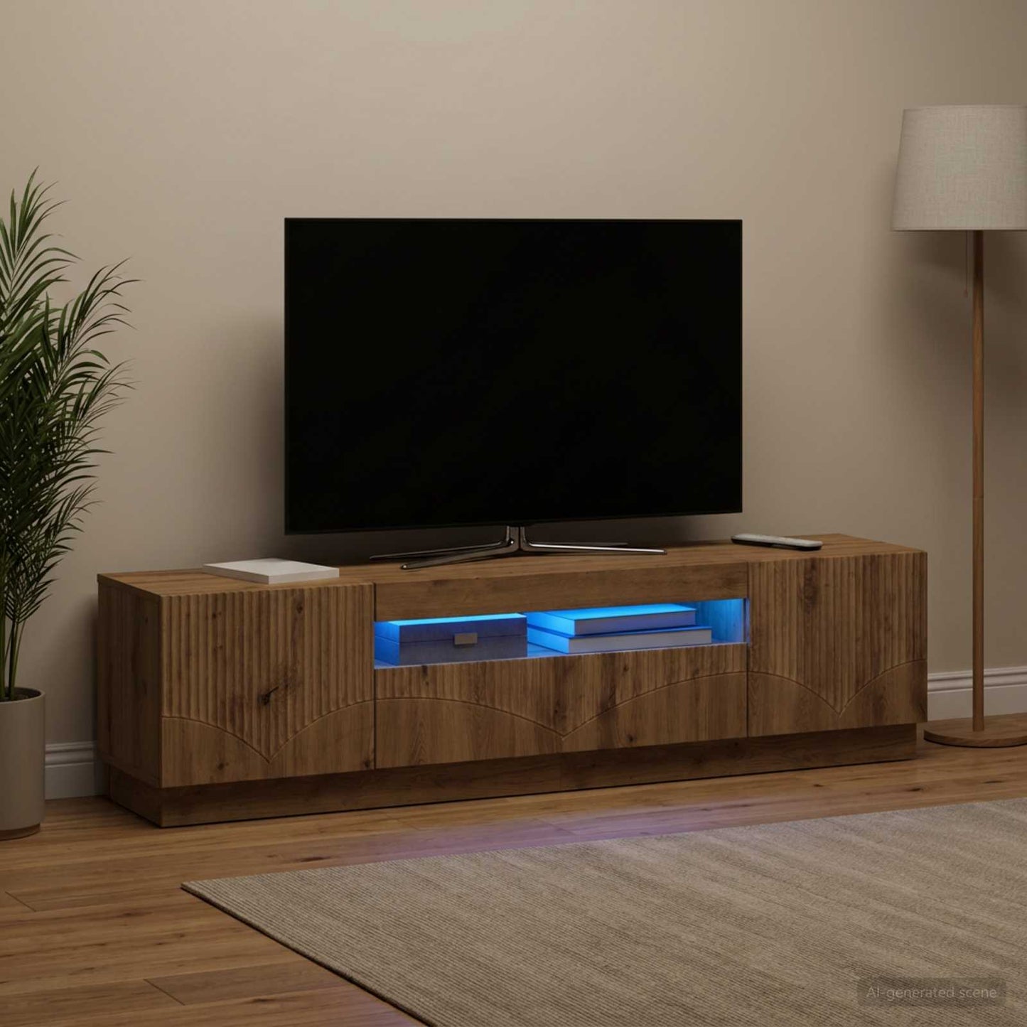 LED TV Cabinet Artisan Oak Engineered Wood