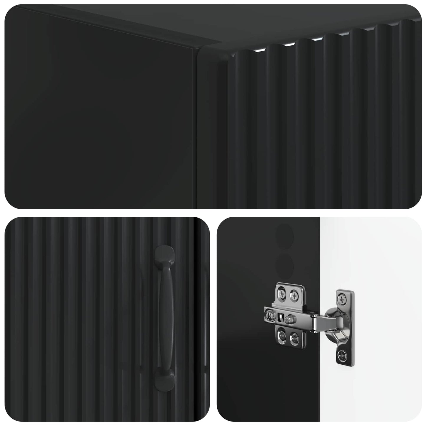Toilet Cabinet HOORN Black 66 x 25.5 x 190 cm Engineered Wood
