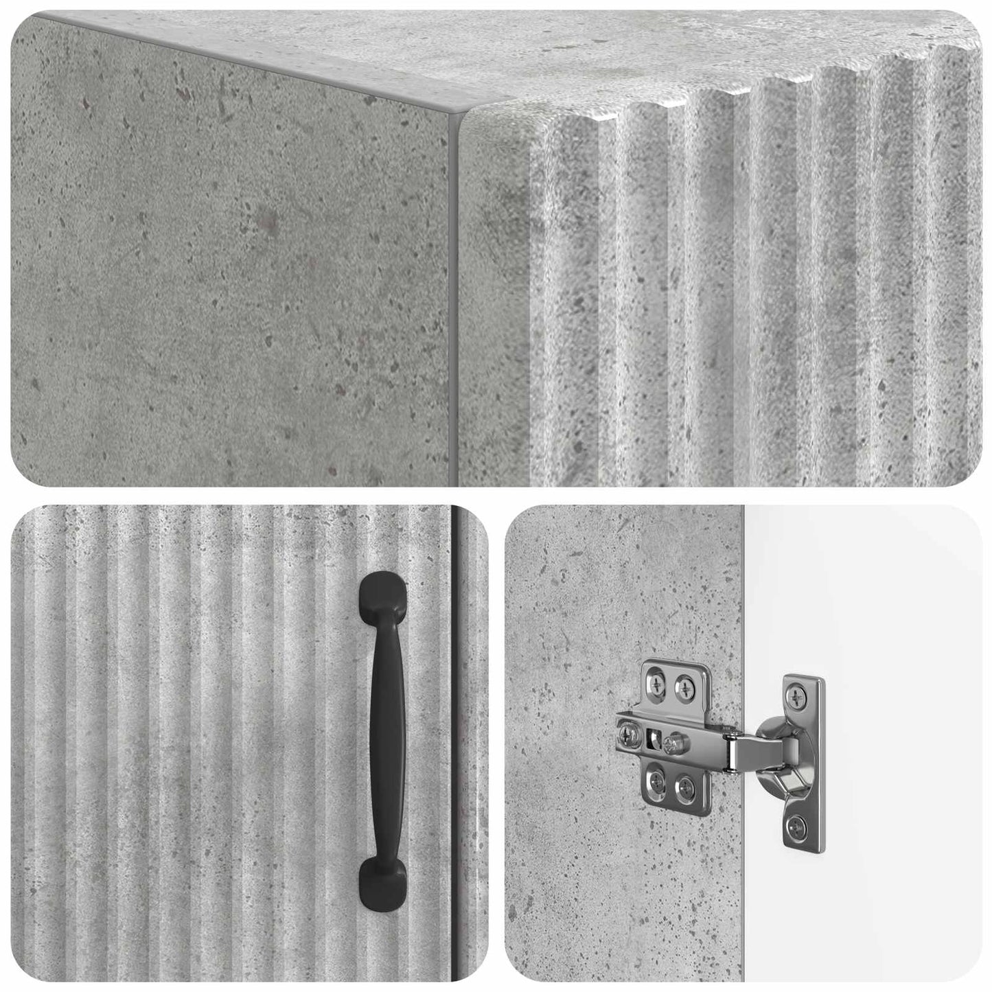 Toilet Cabinet HOORN Concrete Grey 66 x 25.5 x 190 cm