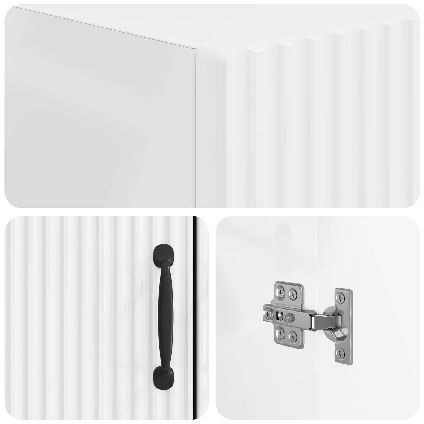 Toilet Cabinet HOORN High Gloss White 66 x 25.5 x 190 cm
