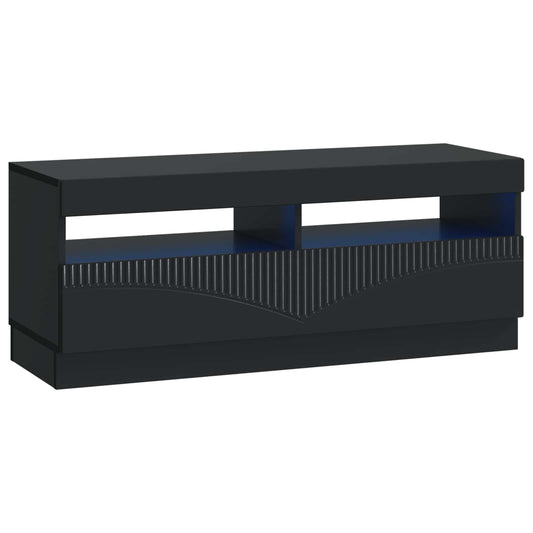 LED TV Cabinet Black Engineered Wood