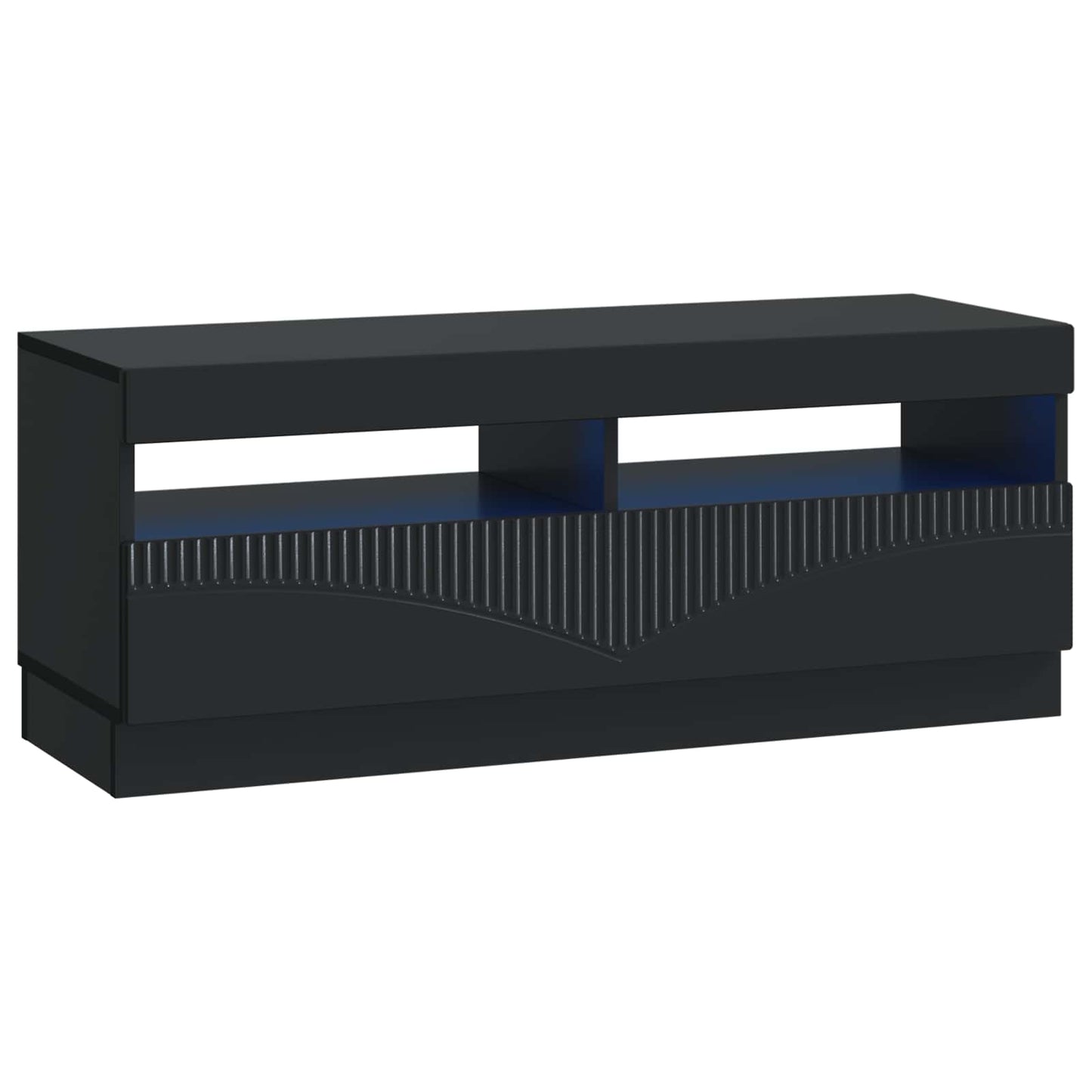 LED TV Cabinet Black Engineered Wood