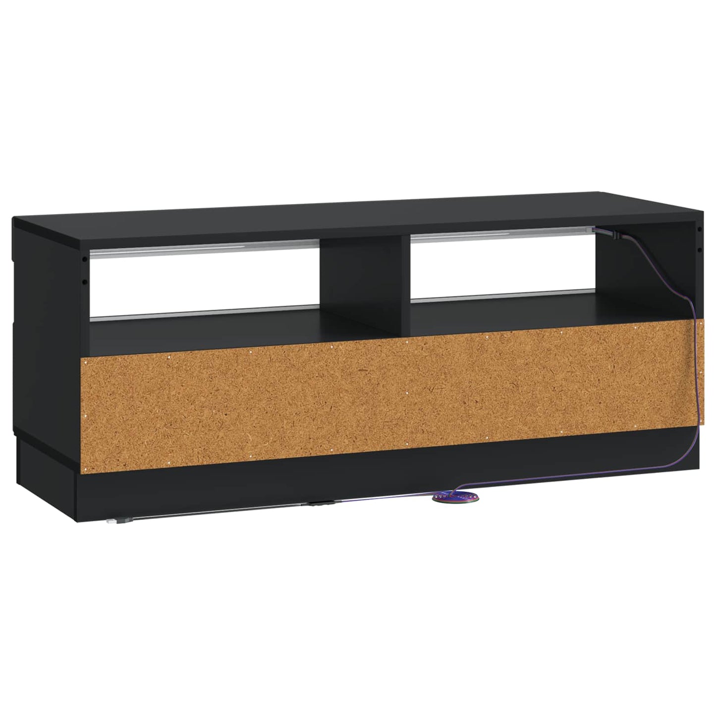 LED TV Cabinet Black Engineered Wood