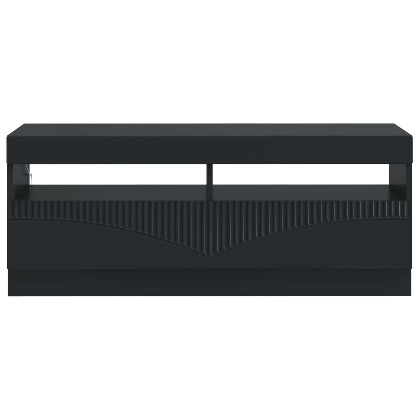 LED TV Cabinet Black Engineered Wood
