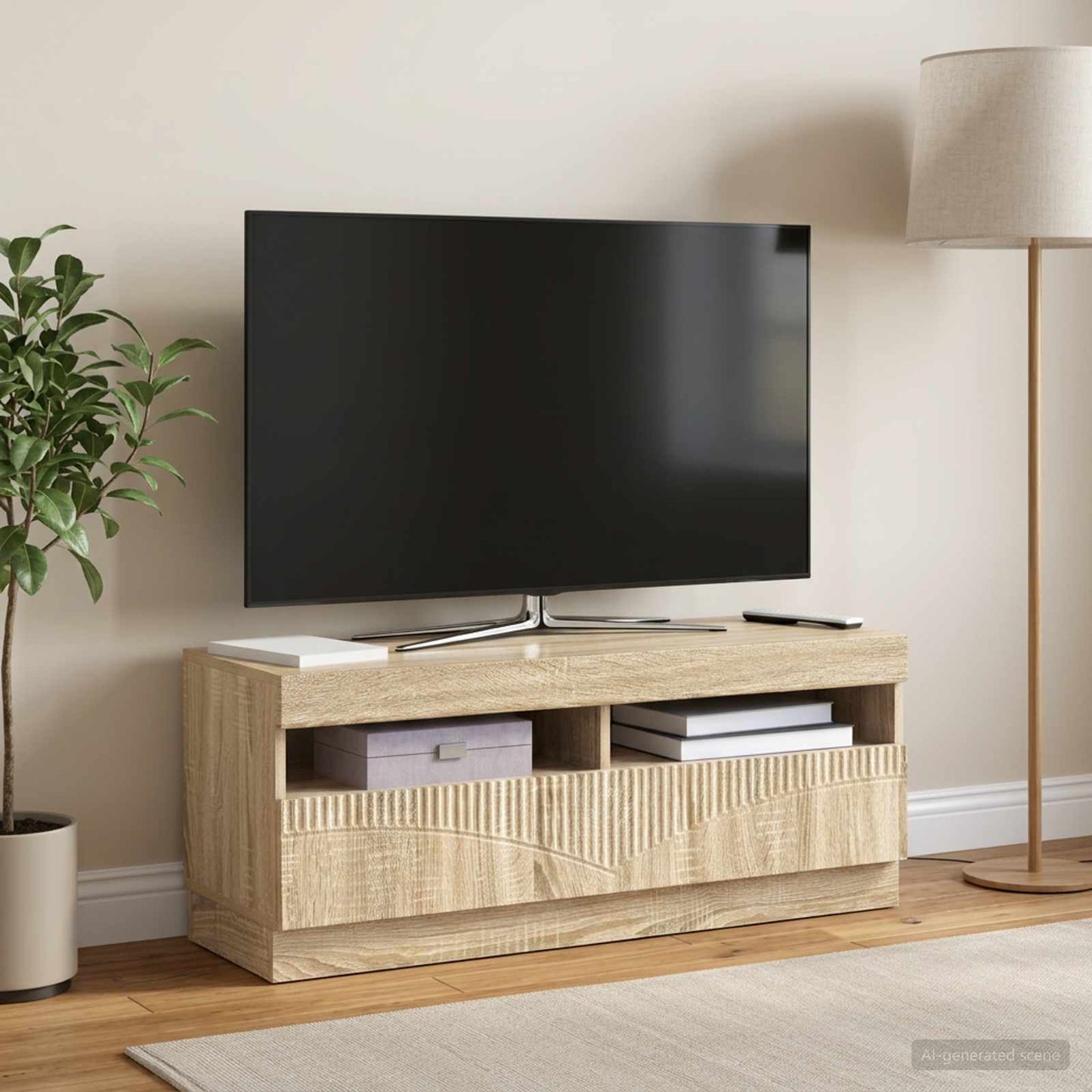 LED TV Cabinet Sonoma Oak Engineered Wood